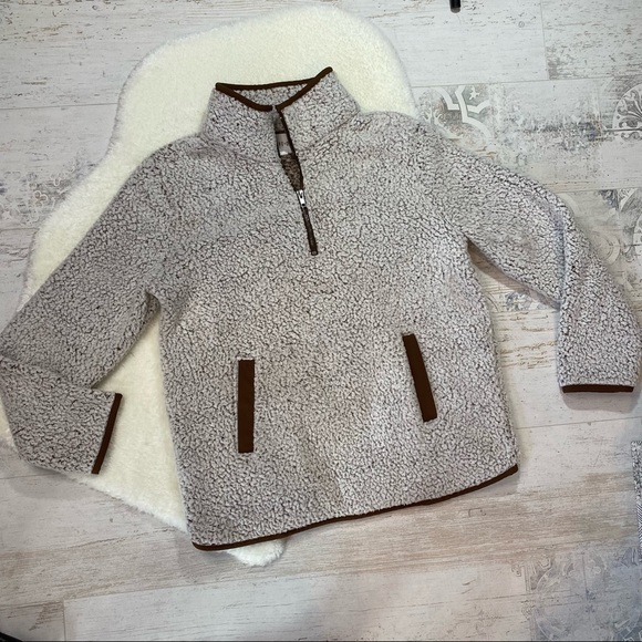 Olive & Oak Tops - Olive and Oak Fuzzy 1/4 Zip Pullover